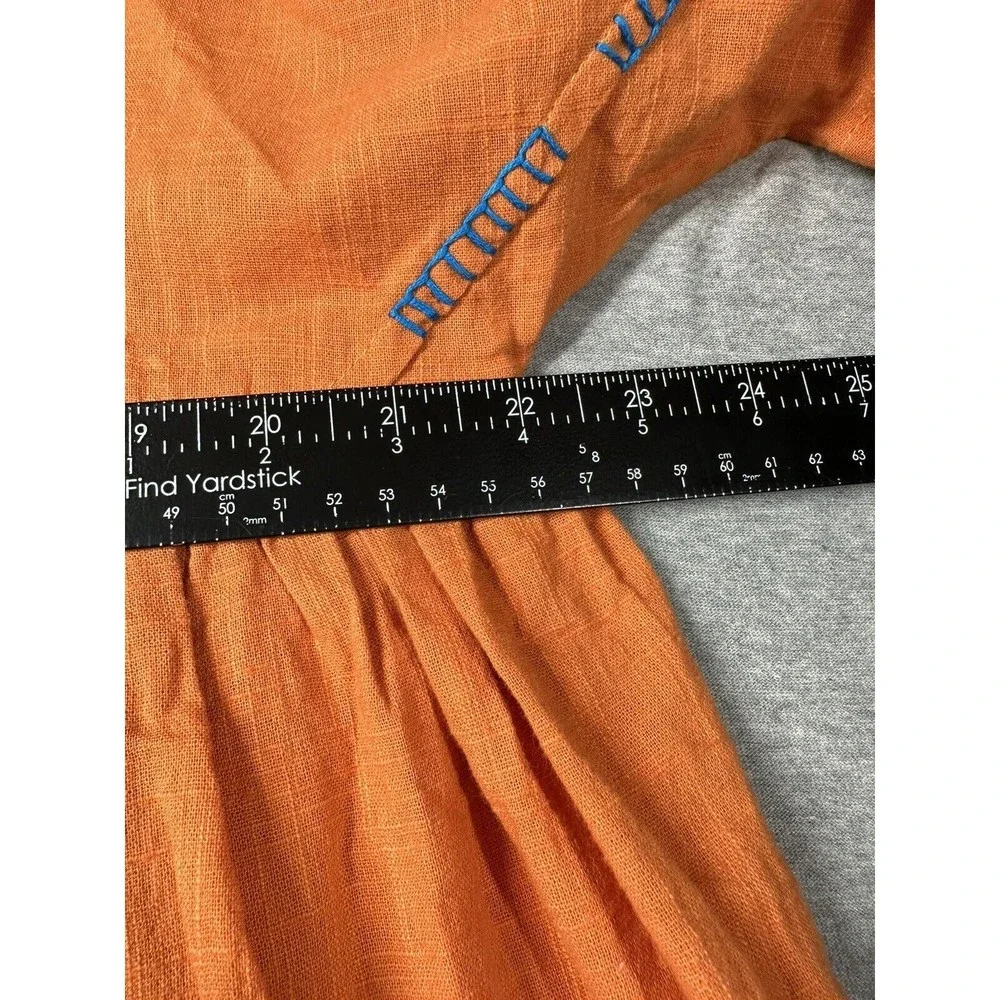 Ivy Jane Stitch In Time Top XS Orange Top‎ Blouse Embroidery